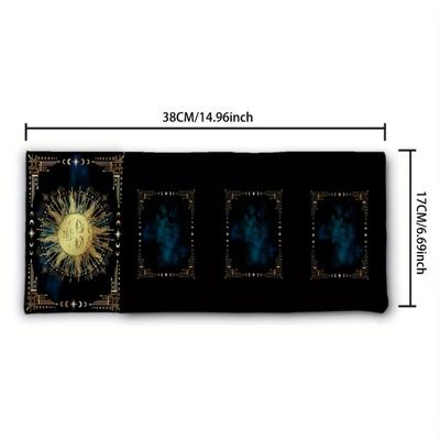 Borsa per Conservazione Carte Tema Mistico Resistenza Tessuto Poliestere Lino Colorata Illustrazione Resistente all'Acqua Pieghevole Per Divinazione