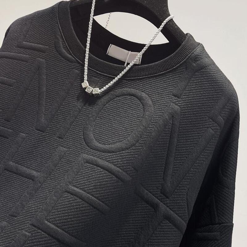 Spring and Autumn Mid-length Sweatshirts Men's Crewnecks Capless Underwear Tops Thin Loose Long-sleeved Tops and Undershirts