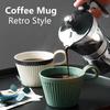Tazza da Caffè in Ceramica Fatta a Mano da 320 ml Stile Retrò Argilla Grezza Tazze in Terracotta Tazza per Latte Avena Colazione Tazza da Tè Creativa Resistente al Calore