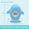Baby Bath Tub Thermometer - Bathtub Water Thermometer with Room Temperature - Safety Floating Whale Bathtub Toy - New Upgraded Mute Flashing Alert,