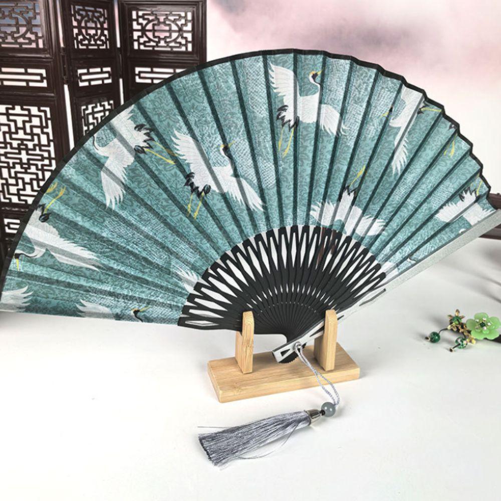 Vintage Summer Hand Fan Fabric Fan Dance Fan High-end Chinese Style Folding Fan  Home