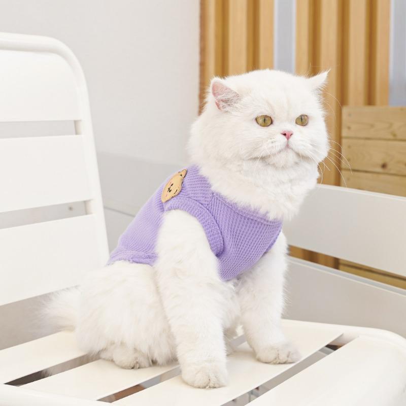 Summer New Pet Clothing Waffle Bear Vest Small and Medium Dog Clothes