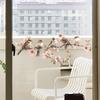 PVC Decorative Flower Birds Sticker Static Window Decor Vinyl Art Spring Flowers Glass Wall Decal for Home Bathroom Decoration