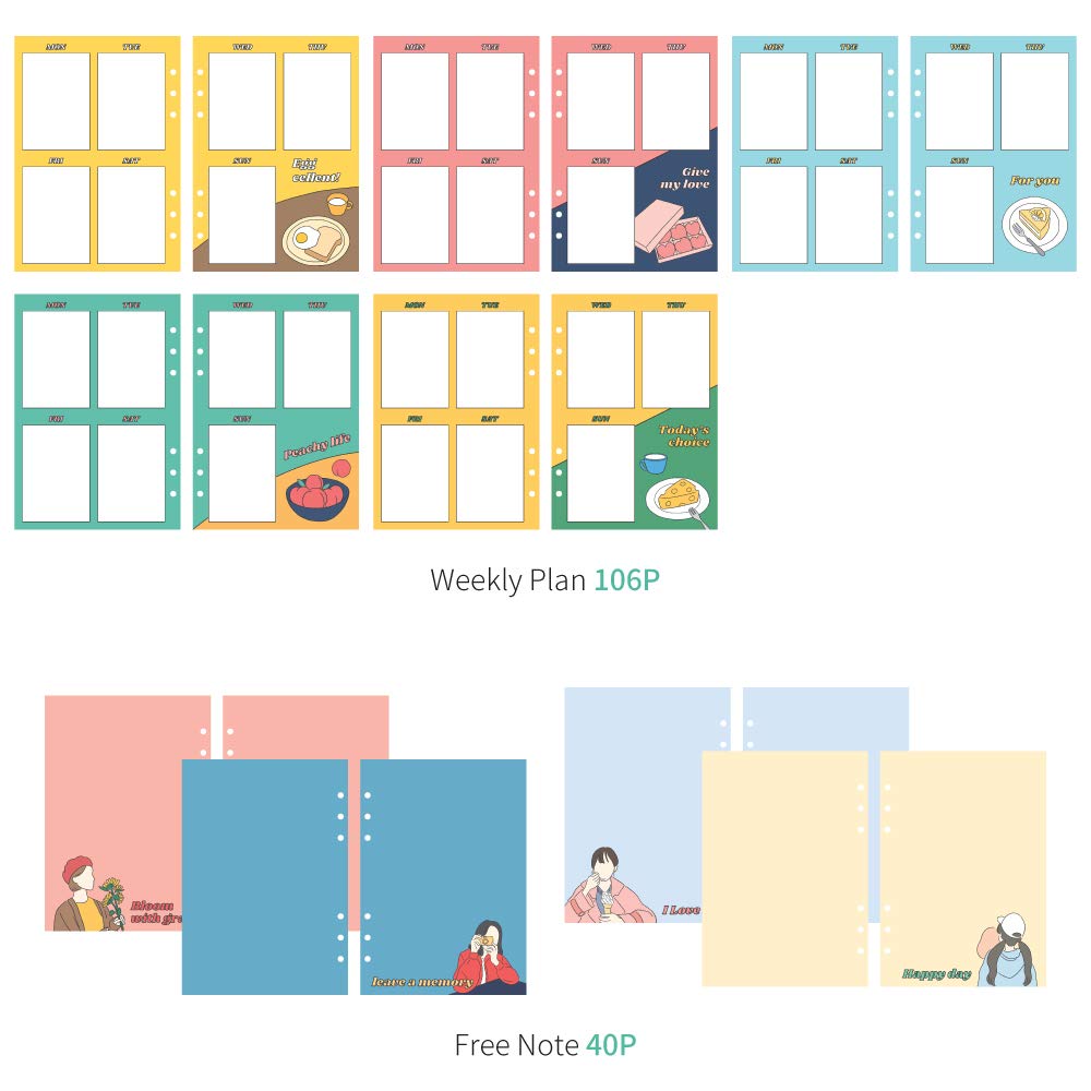 Monolike A5 Fall in Newtro Diary Set, Time to be Happy - Yearly Plan, Monthly Plan, Weekly Plan, Scheduler