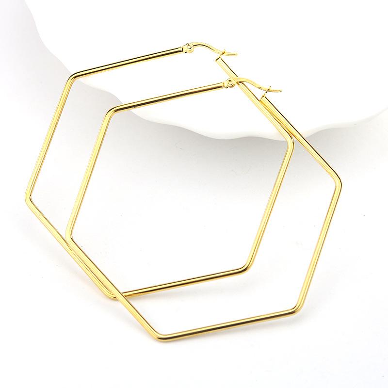 Minimalist Geometric Circular Large Hoop Earrings for Women Exaggerated Personality Stainless Steel Fashion Items Jewelry Gifts