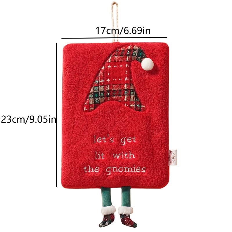 New Christmas Hand Towel Hanging Type Thickened Coral Fleece Towel Kitchen Absorbent Quick Drying Rag Cartoon Hand Towel