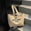 Cotton Canvas Tote Large Capacity Advanced Texture Fashion Hundred Bags - Korean Solid Color with Shopping Bag Environmental Natural Canvas Bag