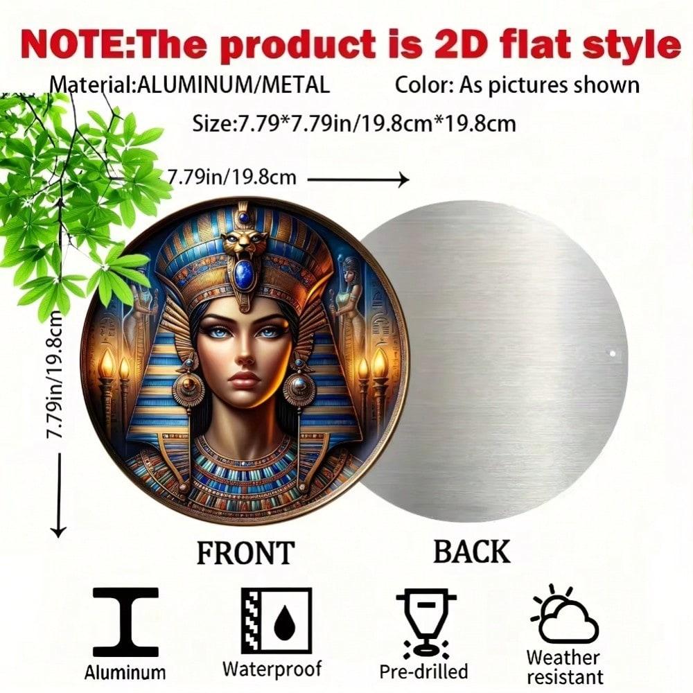 Металлическая табличка «Египетская царица» Винтажное алюминиевое настенное искусство 8x8 дюймов Домашний декор 20x20