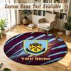 Round Rug Custom NameBurnley Football Pattern Non Slip Carpet Home Floor Decor