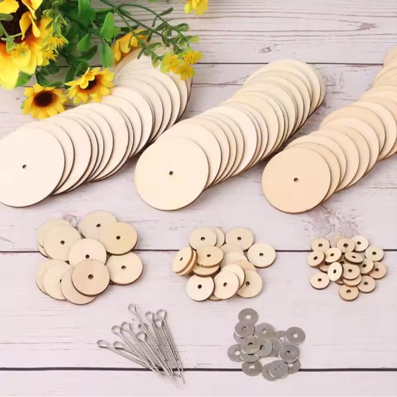 100/50PCS Wood Joints Connector Handmade Teddy Bear Wood Circle Craft Child Kid Toy DIY Scrapbooking Manual Handicraft Accessory