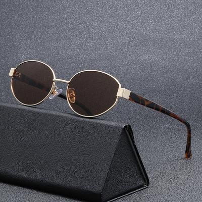 Fashion Oval Metal Sunglasses Women Brand Designer Vintage Retro Men Sport Sun Glasses For Female Mirror Eyewear Uv400