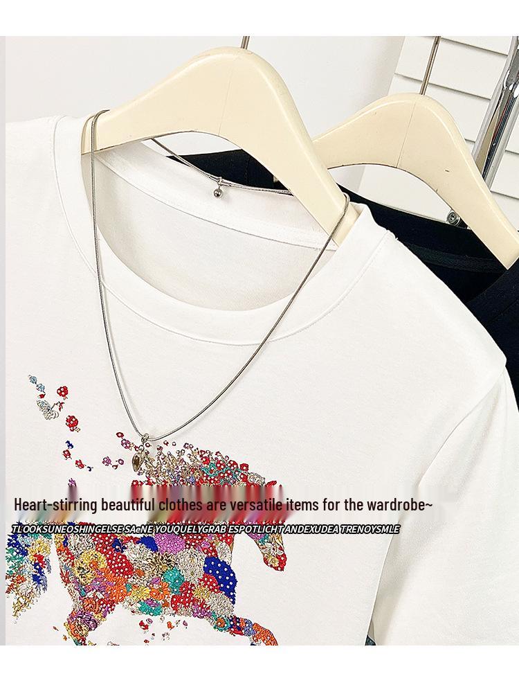 Plus Size Women's Short-Sleeve Casual Slimming T-Shirt - Summer Round Neck Versatile Top