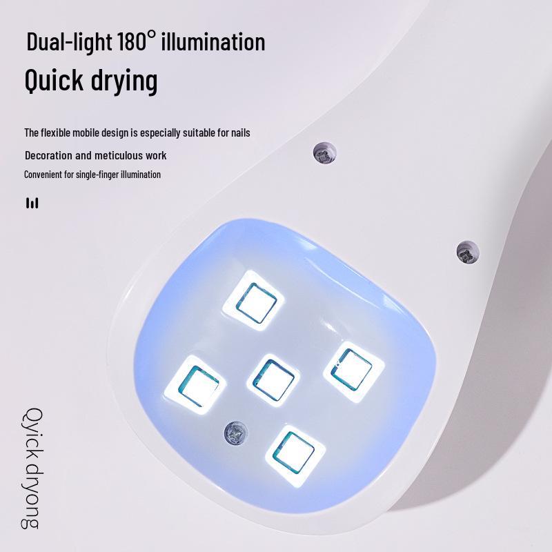 Portable Wireless Nail Art Dryer - Quick Dry, No Black Hands, Handheld Phototherapy Lamp, Japanese Display.