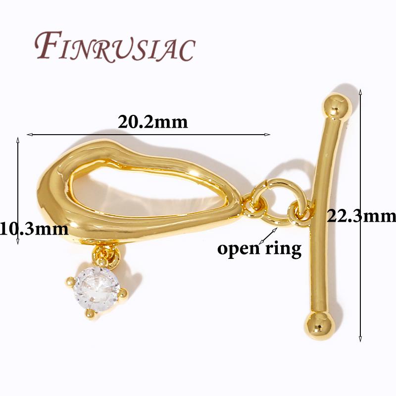 2/4Pcs 18K Gold Plated Toggle Clasps For Jewelry Making Supplies,Brass OT Clasp Connector For Bracelets Findings DIY