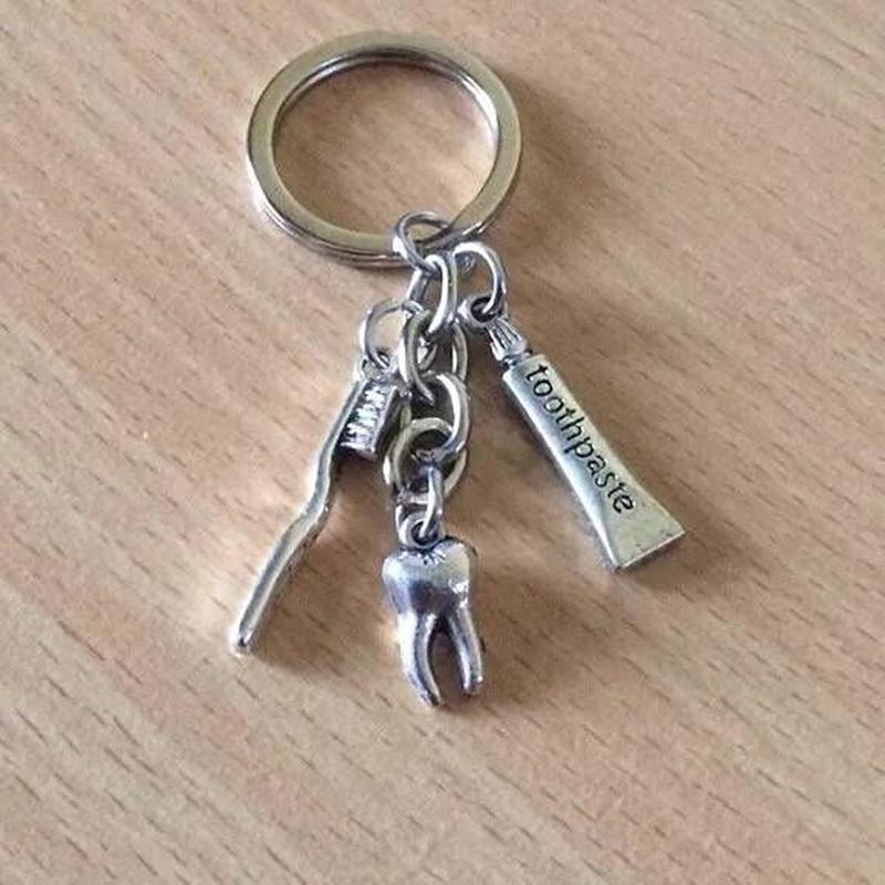 Buy Dentist Key Ring Toothpaste Tooth Toothbrush Initial Key Chain