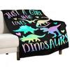 Just a Girl Who Loves Dinosaurs Throw Blanket Lightweight Warm Blanket for Indoor Outdoor Use