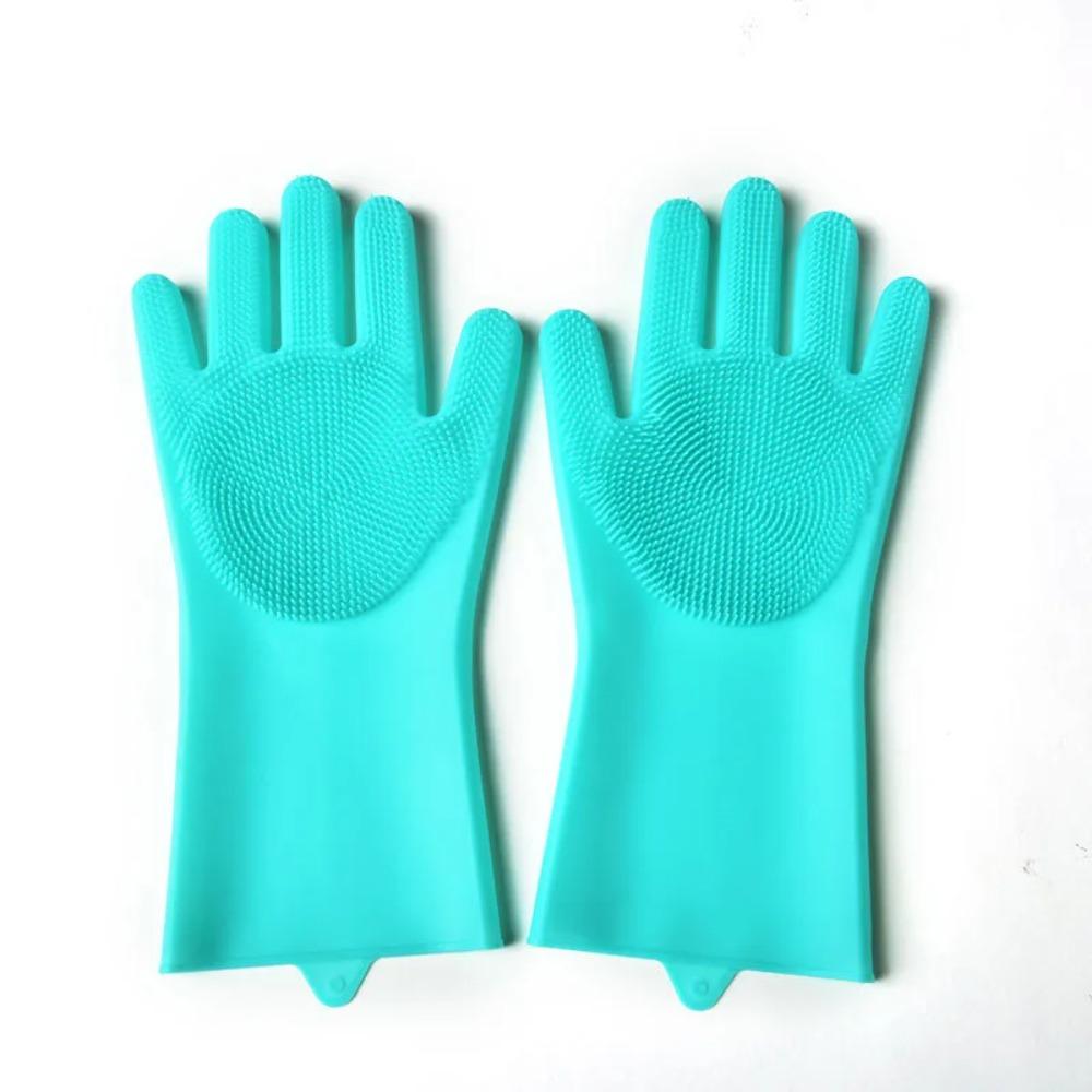 

Pet Grooming Gloves for Dogs And Cats Silicone Bathing Shampoo Scrubber Dishwashing Cleaning Glove Multi-functional gloves 1 pair зелений
