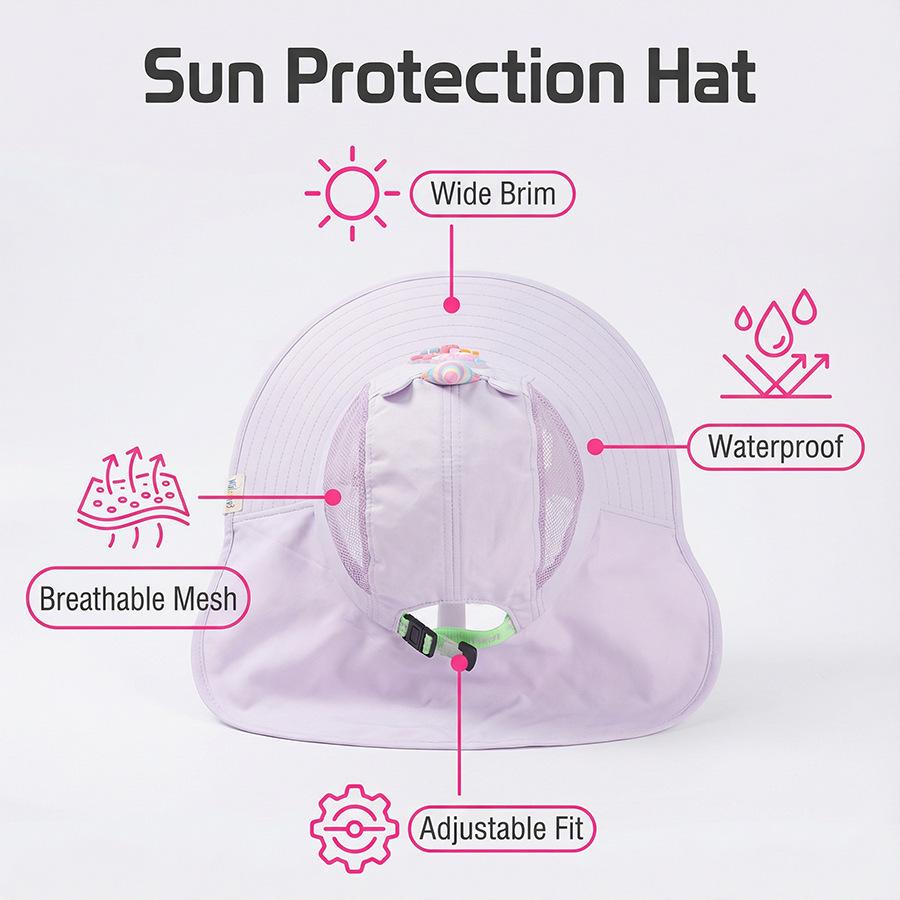 2026 My Little Pony Unicorn Kids' Wide-Brim Sun Hat - Summer Sun Protection for Girls