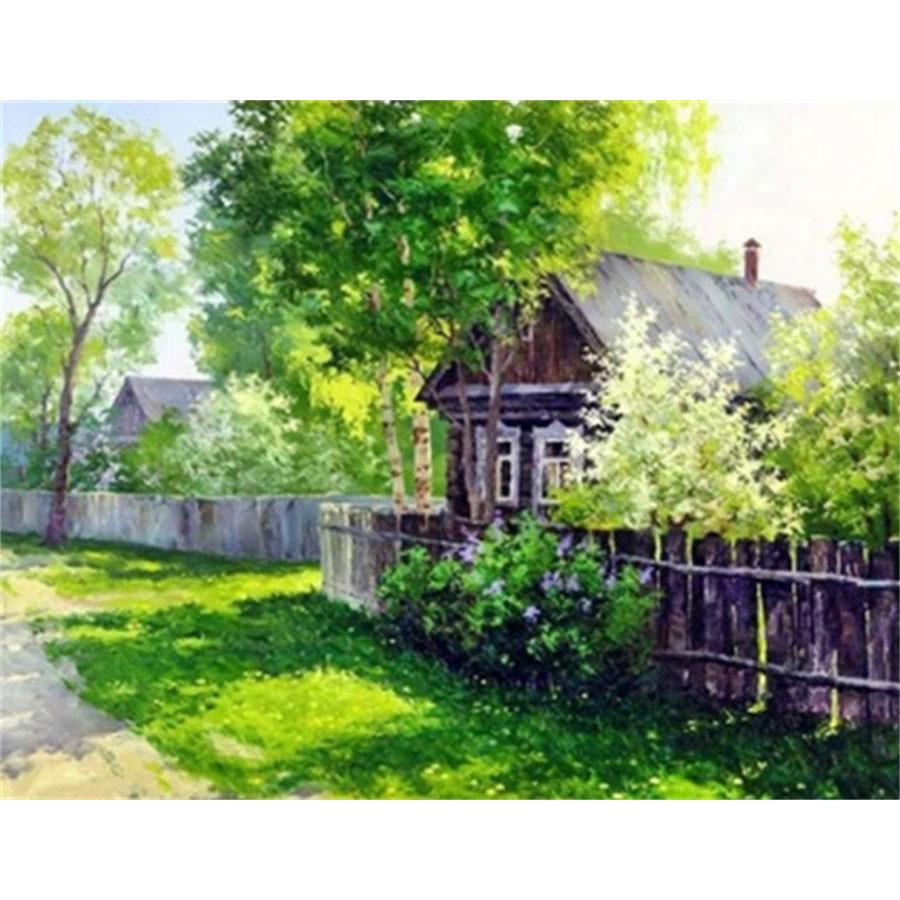 

DIY Алмазная картина Четвертичный пейзаж Набор для вышивки крестом Мозаичное искусство Алмазная картина Полный круг/квадрат Алмазное украшение для дома Square 50x70cm