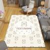 Custom Name,Kawaii Animal Pattern Art Home Sofa Decoration for Living Room & Bedroom, Non‑Slip Play Flannel Floor Mat for Game Room