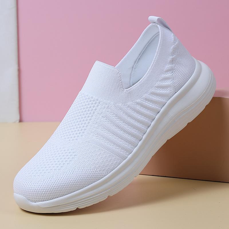 New casual fashion women's shoes breathable fly-woven flat-soled single shoes travel shoes women's outdoor sports shoes