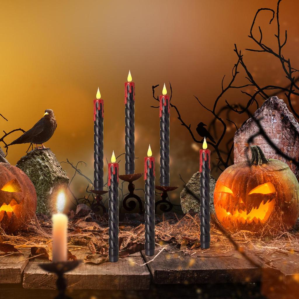 LED Candle Flickering Candles Battery Operated Halloween Dimmable Light Realistic Candlestick For Theater Stage Meditation