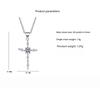 925 Sterling Silver Simple Fashion Cross Love Pendant Zircon Necklace Birthday Anniversary Party Gift
