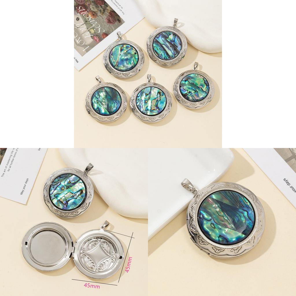 Copper Abalone Shell Pendant Necklace With Minimalist Design For Summer Jewelry Collection