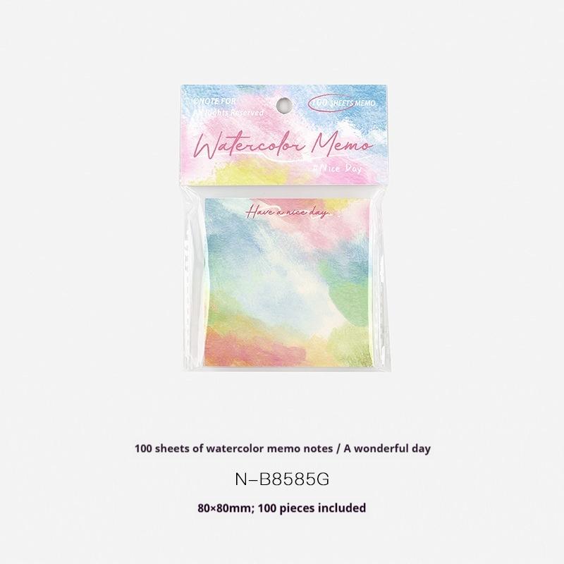 100 Sheets Romantic Illusion Gradient High Aesthetic Value Sticky Notes Ins Non-Sticky Memo Paper Notebook Writing Pad Material