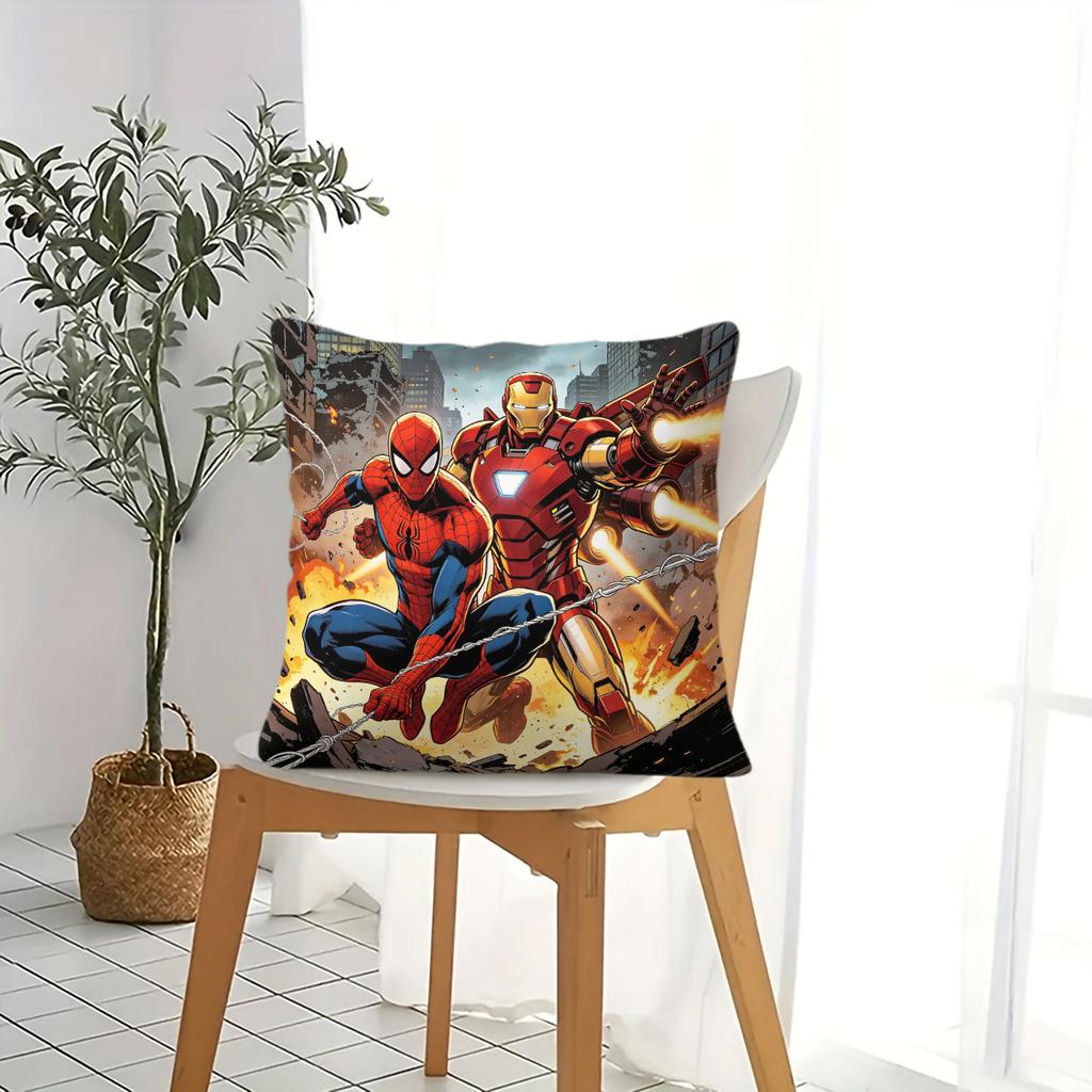 Marvel Superhero Printed Square Throw Pillow, Soft Microfiber Cushion For Bedroom Sofa Living Room