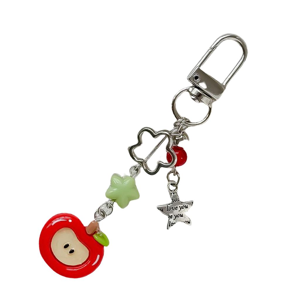 Eleganter Handy-Anhänger Lanyard Bunte Frucht Perlen Schlüsselanhänger Stilvoller Schlüsselring Modischer Taschen-Handtaschen-Anhänger für Frauen Mädchen