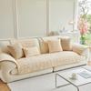 Classic Wave Pattern Plush Sofa Cushion Luxury Soft Sofa Mat Towel Solid Color Non-slip Couch Slipcover for Living Room Decor