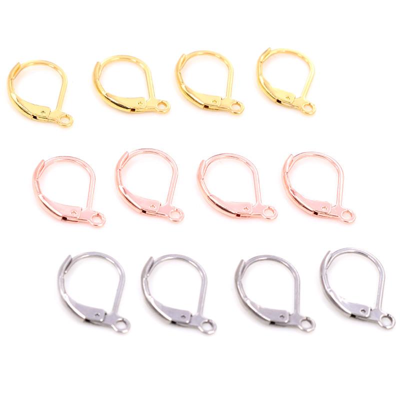 15*10mm 30pcs/Lot 316 Stainless Steel 3 Color High Quality Earring Hooks Wire Settings Base Settings WholeSale