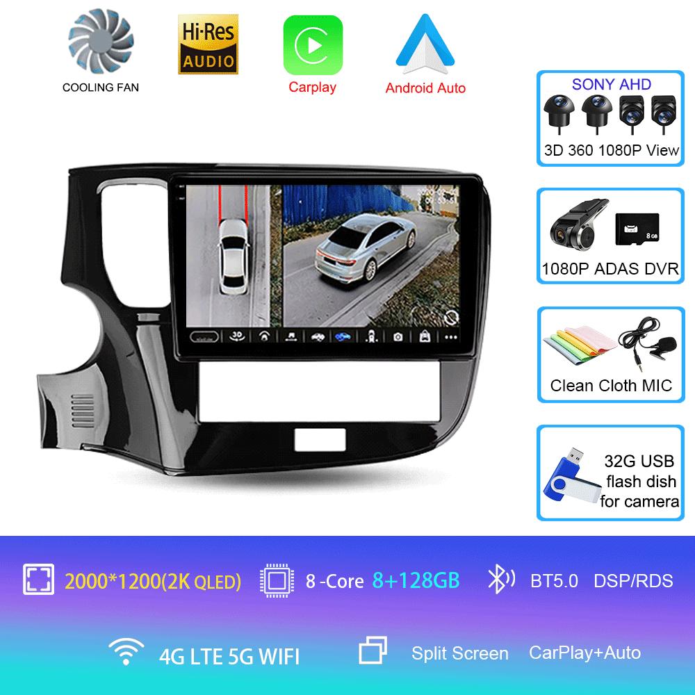 Android 14 Car Radio For Mitsubishi Outlander 3 III GF0W GG0W 2018 - 2021 Multimedia Video Player Navigation Stereo GPS