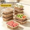 Disposable Kraft Paper Rectangular Takeout Container with Lid