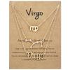 Zodiac Necklace Set: Vintage Letter & Rhinestone Trio