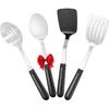 Stainless Steel Cooking Utensils Set, 4-piece Kitchen Utensil Set with PP Handles, Dishwasher Safe, Non-Stick and Heat Resistant, Spoons, Spatula for