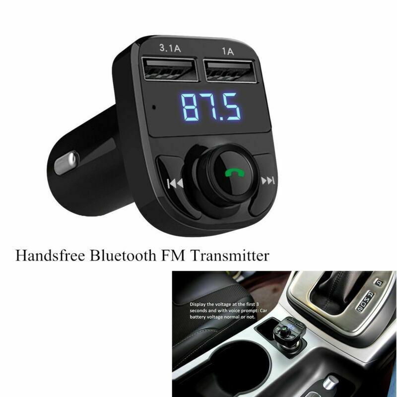 Car Dual USB Port Charger Handsfree Bluetooth FM Transmitter Music Adapter 3.1A