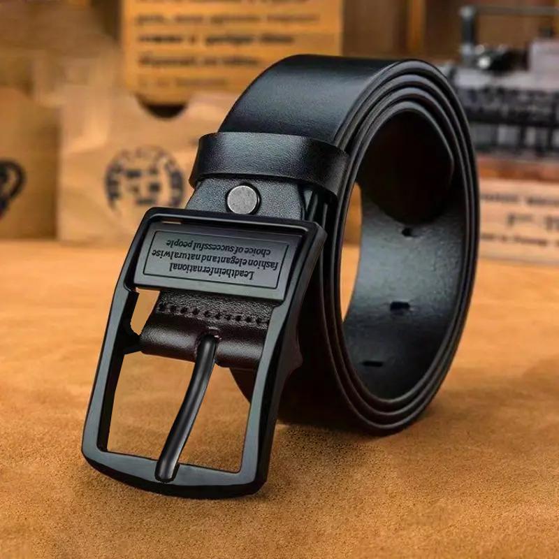 Men's Simple English Alloy Pin Buckle Belt Vintage Automatic Casual Versatile for Young And Middle-Aged