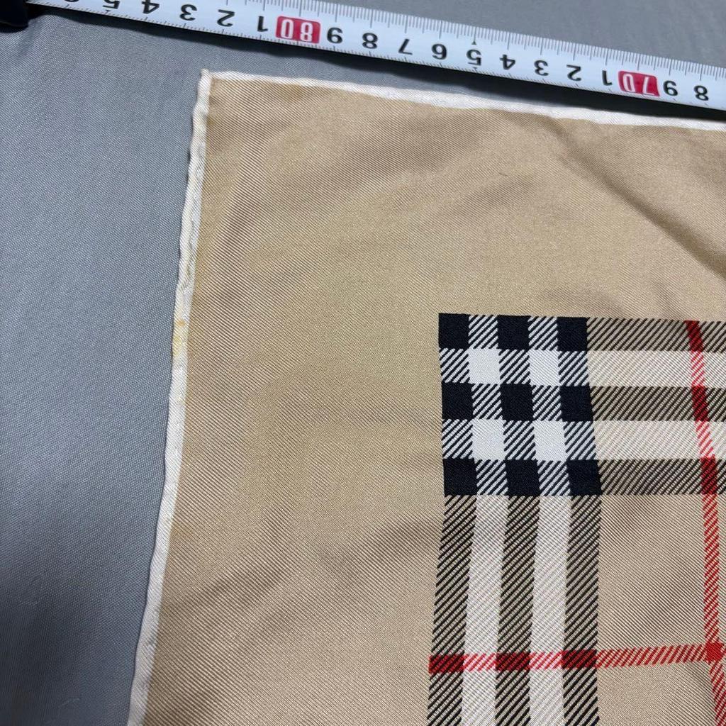 Used Burberrys Burberry Nova Check Large Scarf Beige Silk