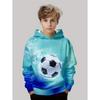 Boys' 3D Soccer Ball Harajuku Print Hoodie Casual Polyester Long Sleeve Fashion Sports Pullover Active Sweatshirt for Running