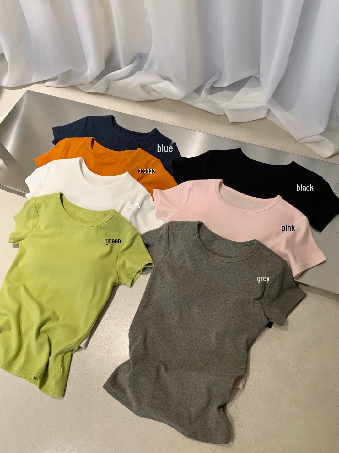 Guangzhou Thirteen Hong Women s Autumn/Winter Round Neck Short Sleeve Slimming T-Shirt Medium чёрный