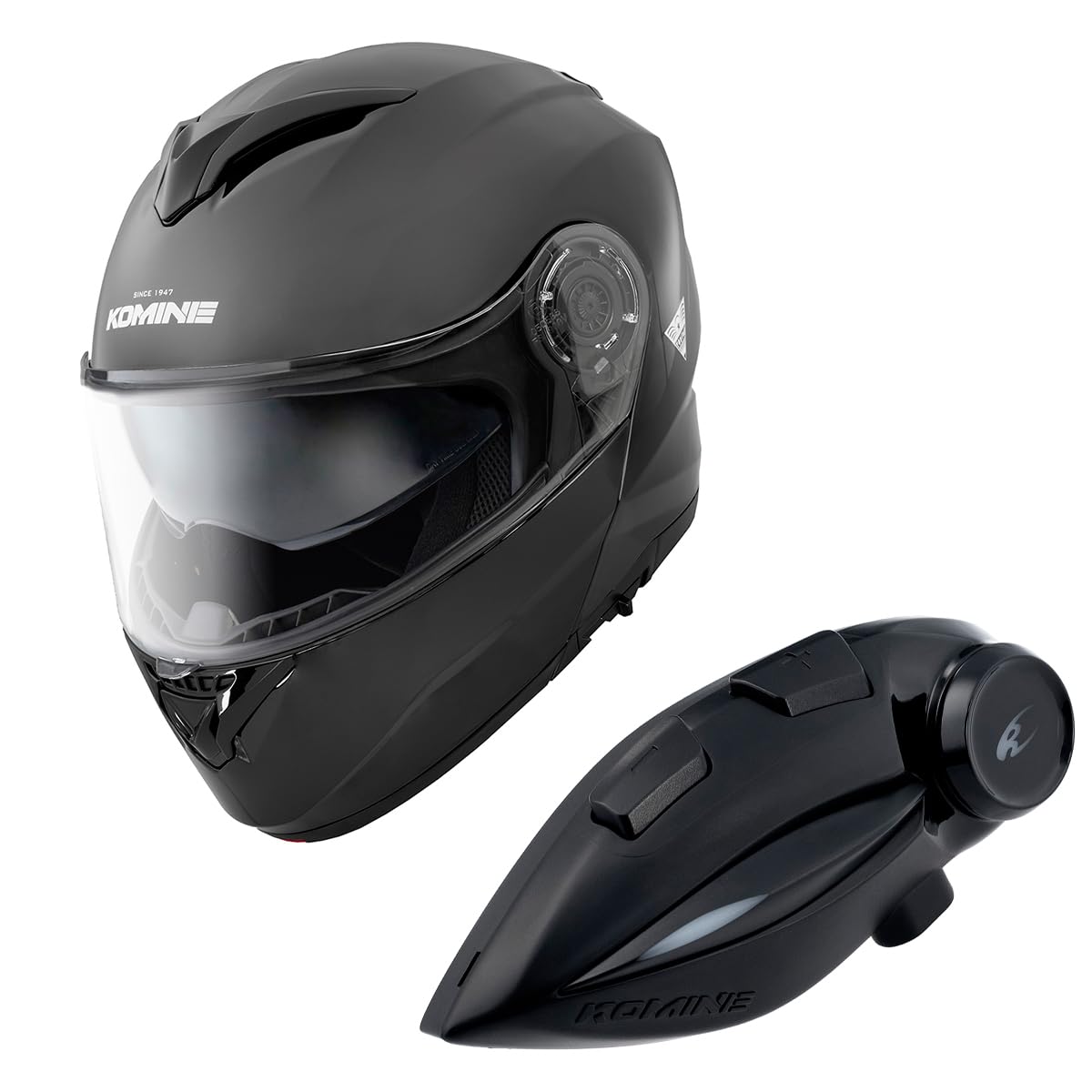 

KOMINE FL System Helmet Motorcycle Intercom Gloss Black M HK-171 + KK-902
