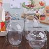 50pcs Multipurpose 250/360/500ML Disposable Cake Cup U Shaped Transparent Ice Cream Cup Plastic with Dome Lid Salad Cup Business