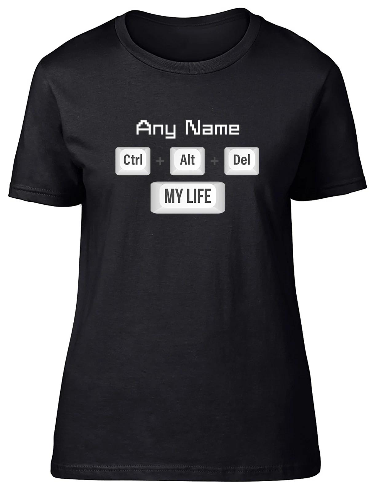 Personalised IT Technician CTRL ALT DEL Womens T-Shirt Ladies Gift Tee XXL