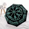 Viking Compass Vegvisir Nordic Symbol StickerUmbrella, Portable 3-Fold Compact Umbrella,Christmas Gift ES447