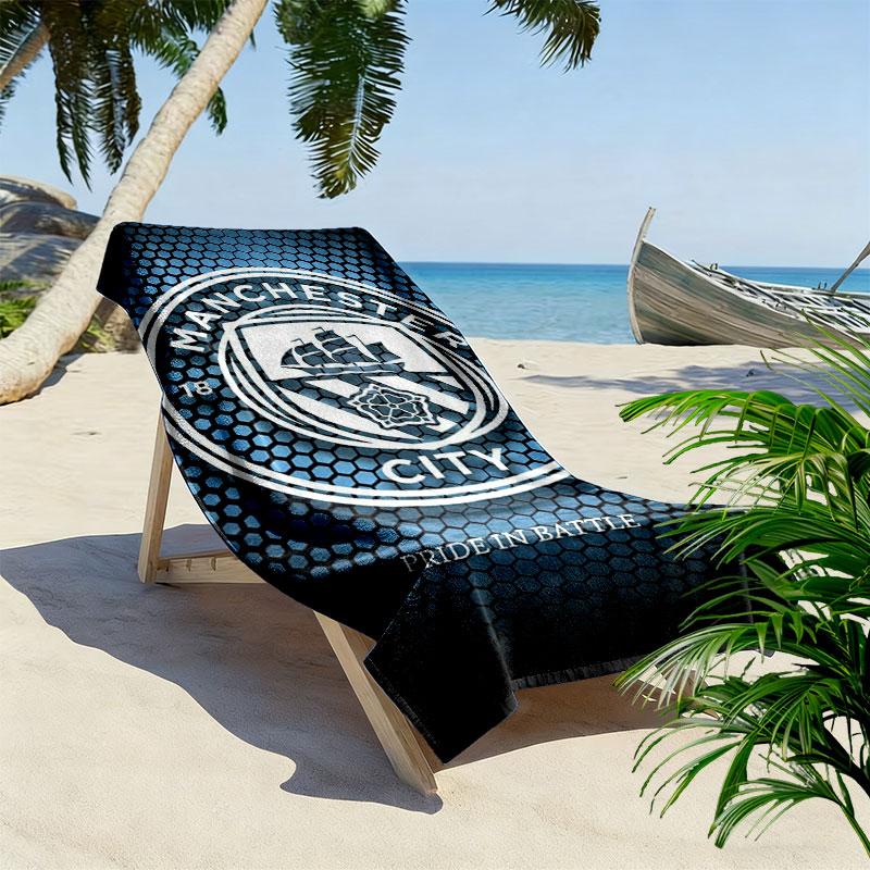MCFC logo Print Beach Towel, Large Soft Quick Dry Towel for Beach Camping Swimming