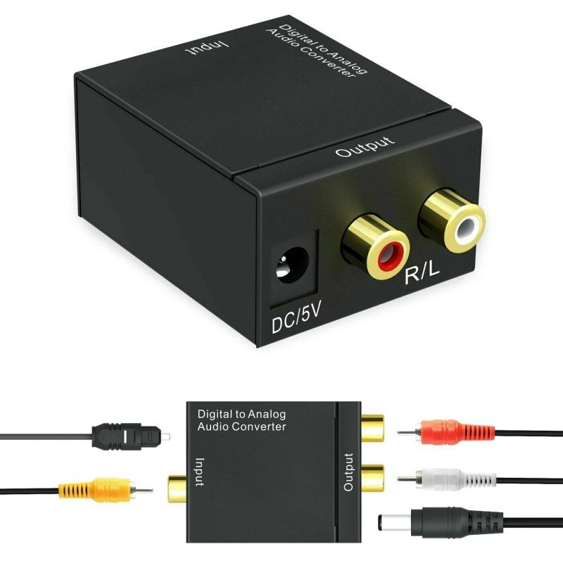 HD1080P Digital Optical Adapter for Coaxial Toslink Fiber SPDIF Coax to Analog RCA Audio Converter RCA L/R 3.5mm