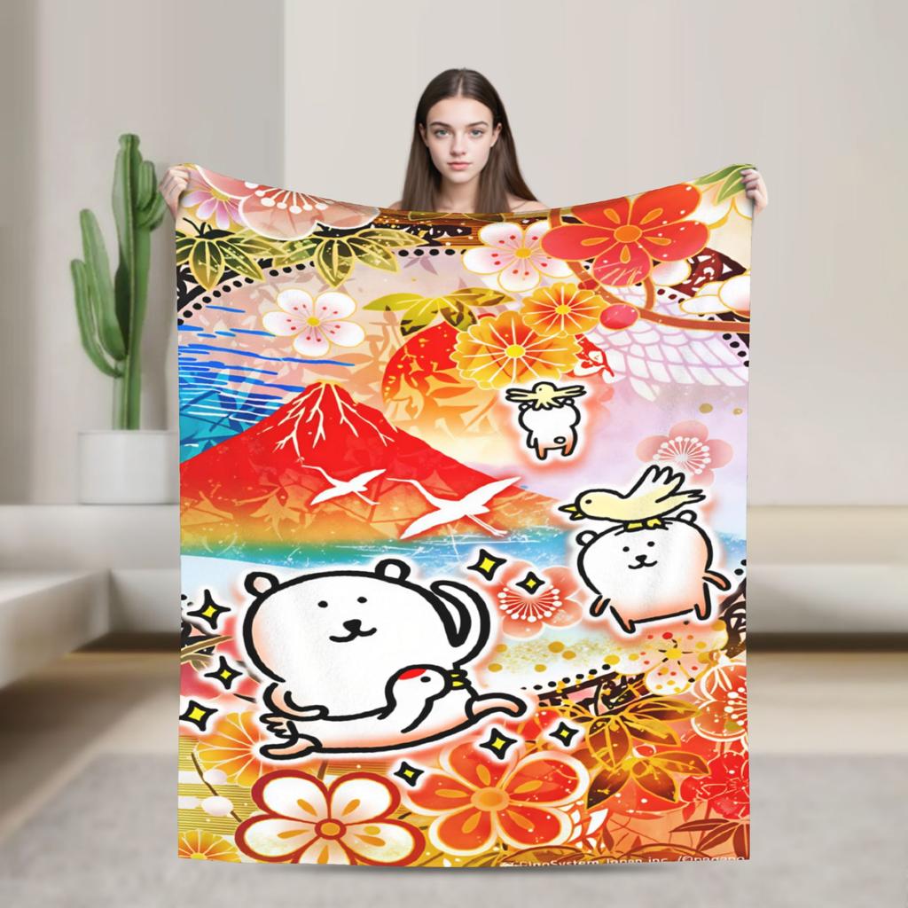 Joke Bear Blanket  Warm Soft Comfortable Plush Throw Blanket For Outdoor Airplane Travel Flannel Bedspread Bed Cover