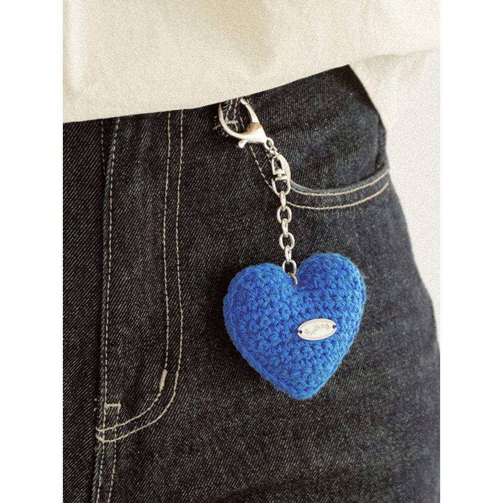 Slowslowly No.164-169 / Chubby Heart Key Ring _ Cream, Black, Pink, Lime, Blue, Yellow